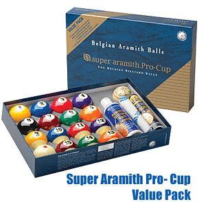 Poolballen 57,2 mm Super Aramith per Value Pack